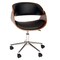 Armen Living Julian Modern Office Chair In Chrome Finish with Black Faux Leather And Walnut Veneer Back LCJUOFCHBL - alternate 1
